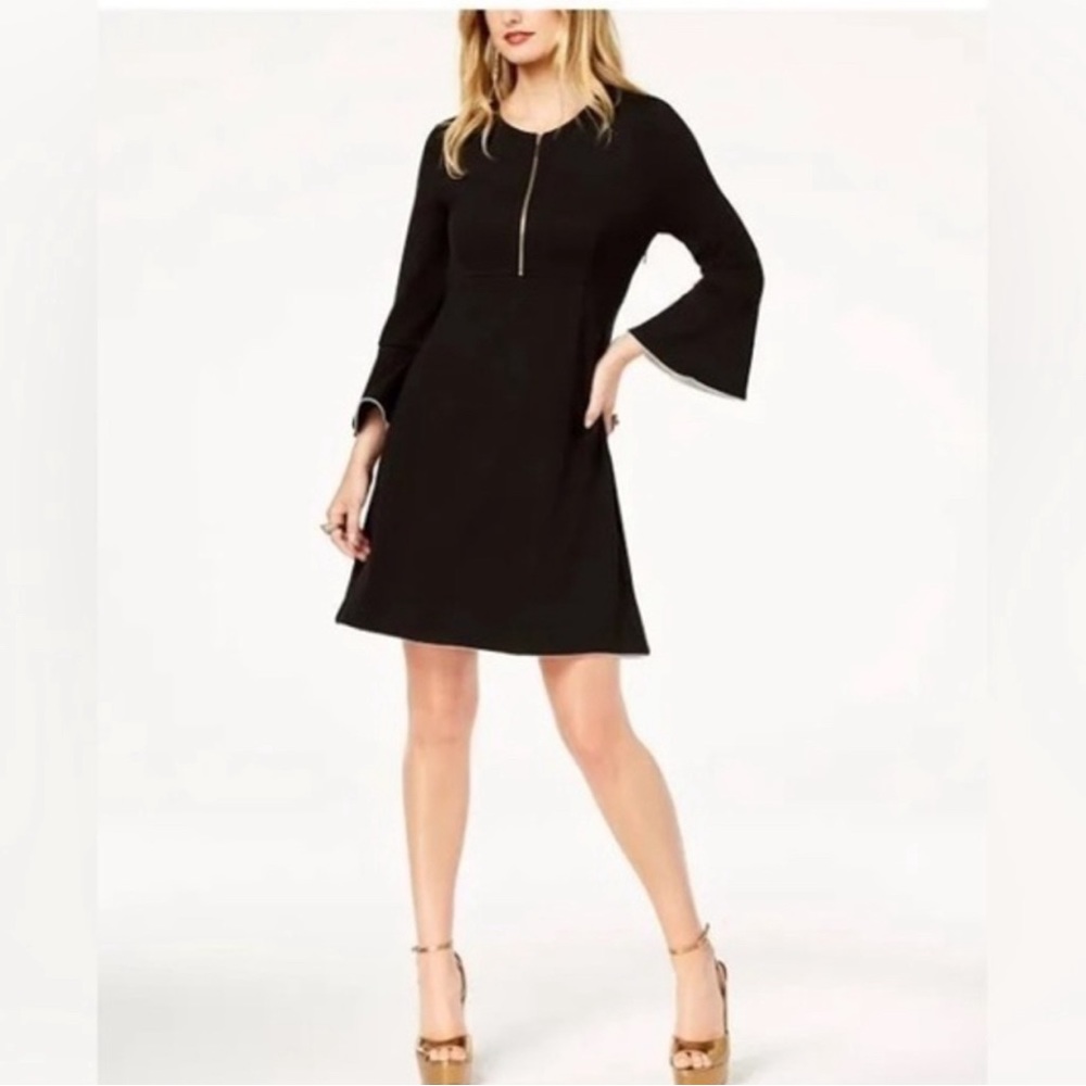 RACHEL ZOE WOMEN’S BELL SLEEVE DRESS‎ SIZE 12 Black White